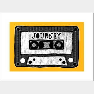 journey cassette black and white Posters and Art